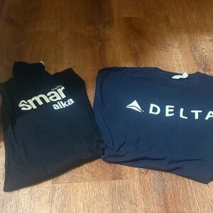 Deletta Black and Navy Long Sleeve Tees